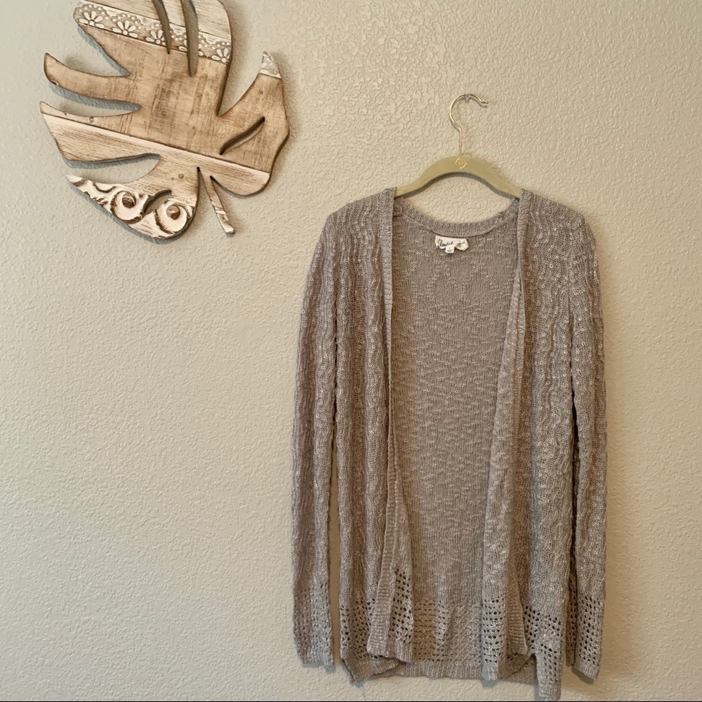 Speckled Gray Detailed Cardigan